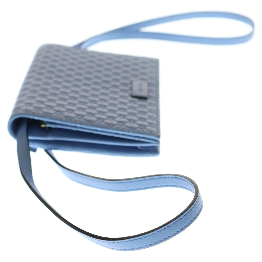 GUCCI(グッチ) マイクログッチシマ ショルダーウォレット ショルダーバッグ ミニバッグ ライトブルー レザー 466507 ゴールド金具