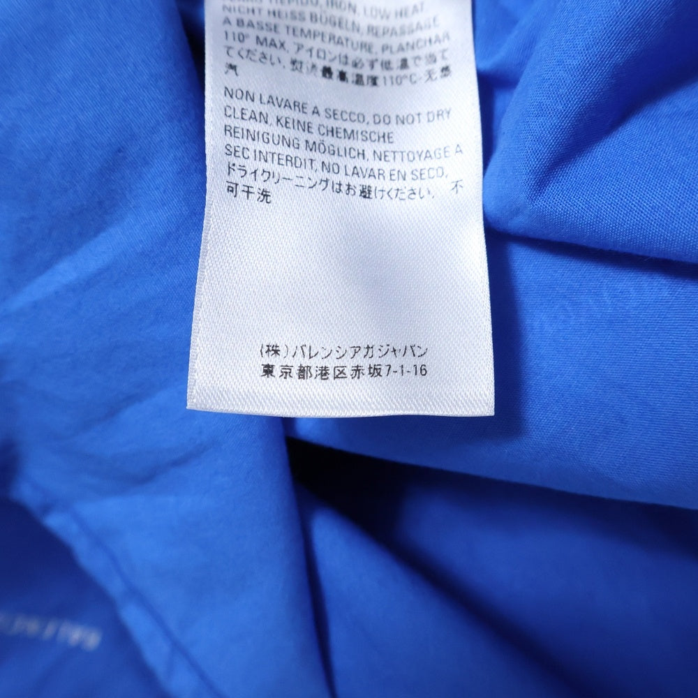 BALENCIAGA(バレンシアガ) 18SS ロゴ総柄 フロントポケット ボタンダウン半袖シャツ ホワイト/ブルー 534332 TBL96