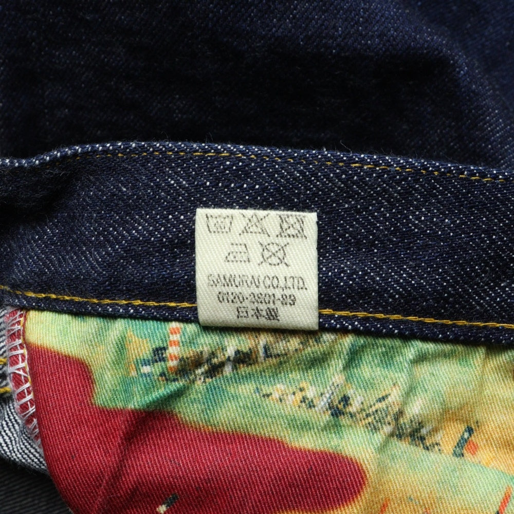 SAMURAI JEANS(サムライジーンズ) 川中島の戦いモデル 21oz ペンキステッチ ワイドストレート デニムパンツ ジーンズ インディゴ S3000VX21oz-KJ