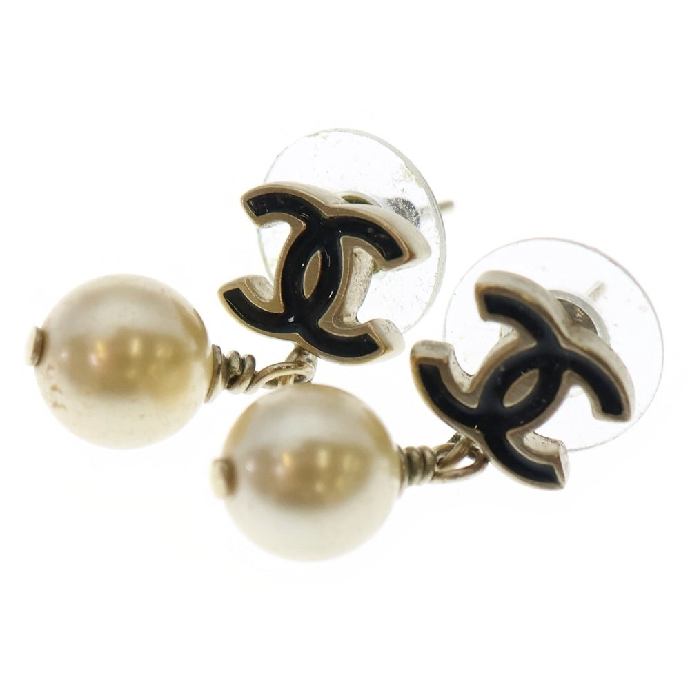 CHANEL(シャネル) 10C ココマーク フェイクパール ピアス ブラック 