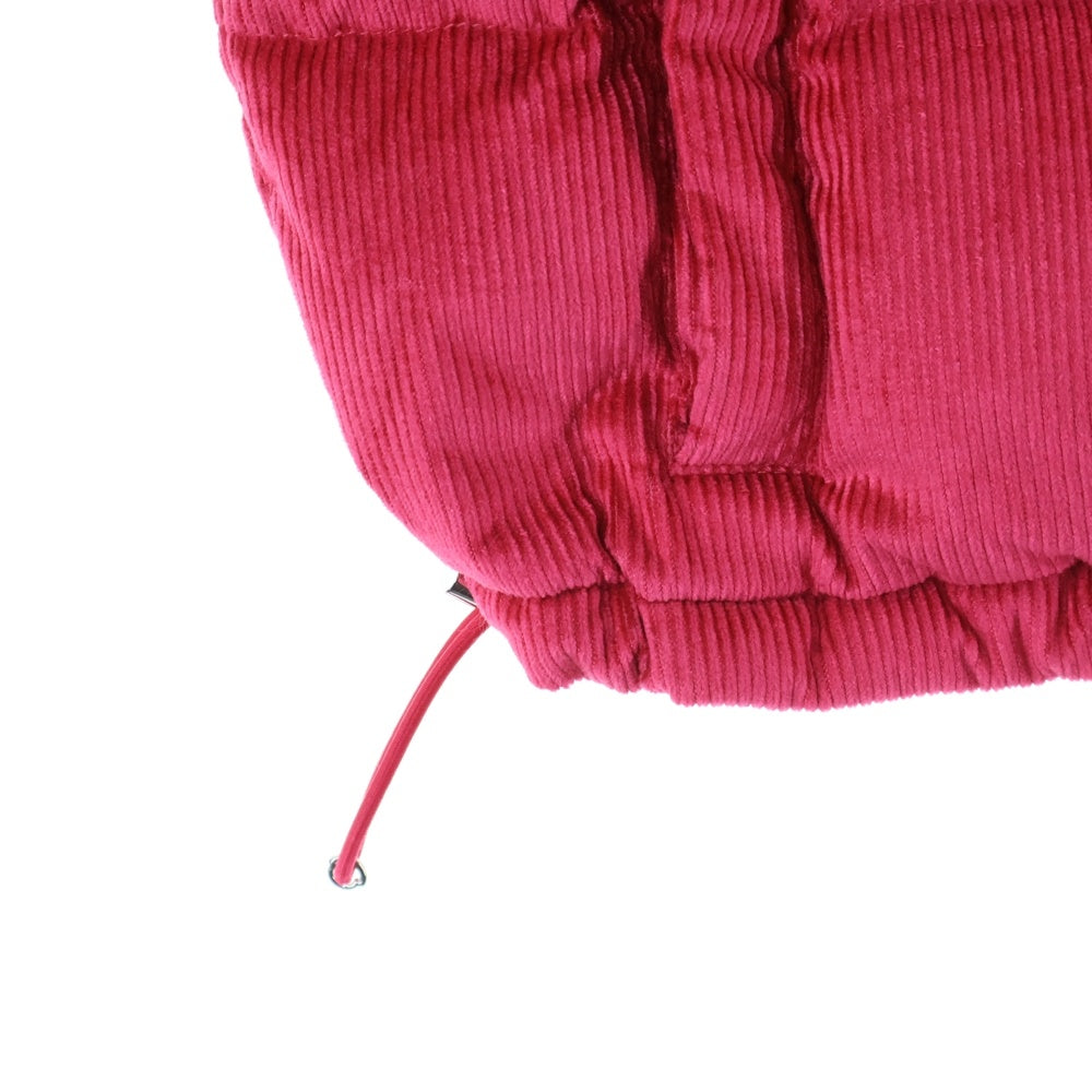 MONCLER(モンクレール) EAU オー ワッペンロゴ コーデュロイ切り替え フーデッド スナップボタン ダウンベスト ピンク レディース H20931A00127 596CS