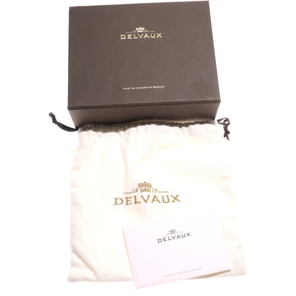 DELVAUX(デルボー) ブリヨン 三つ折り財布 コンパクトウォレット ベージュ レザー ゴールド金具 レディース