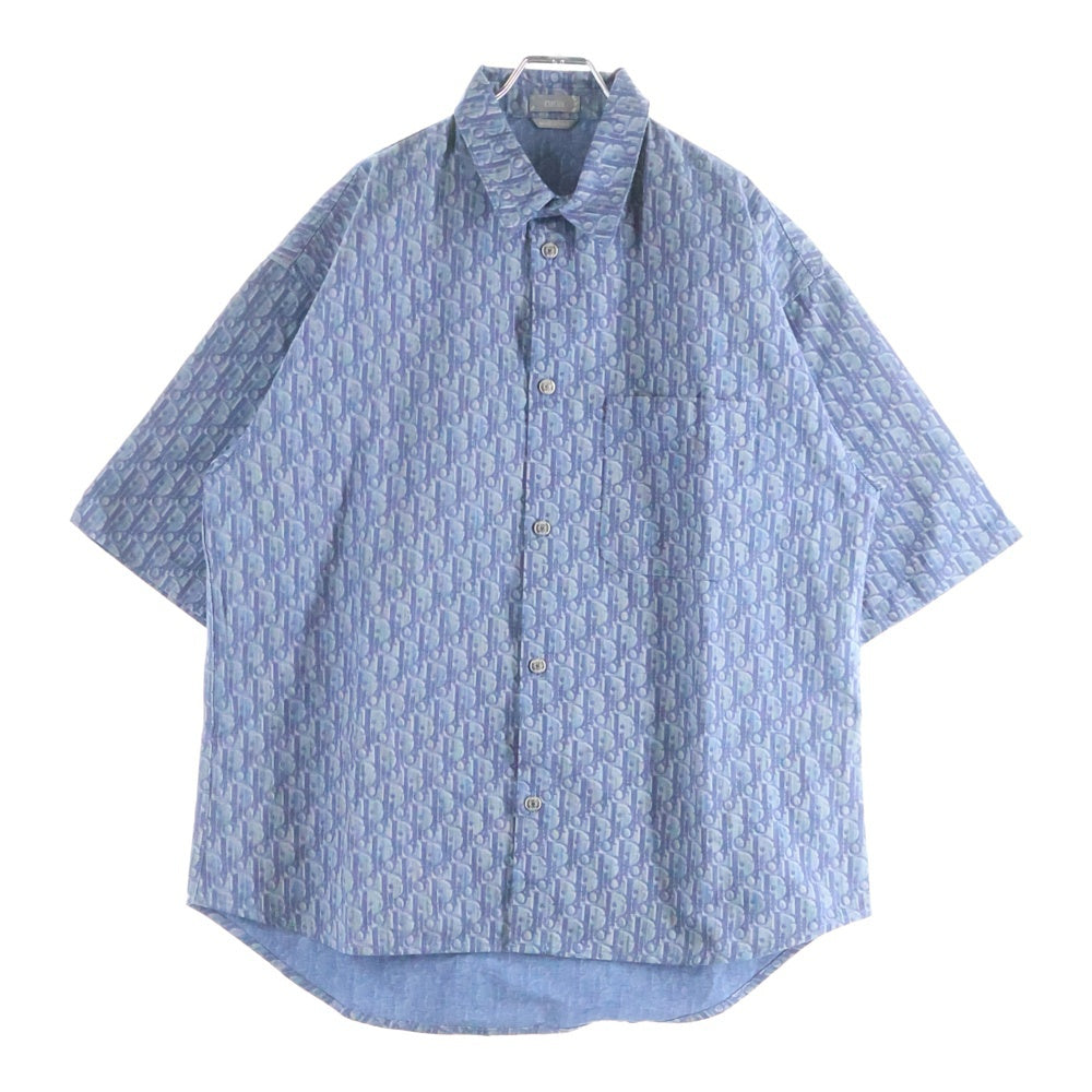 DIOR(ディオール) オブリーク 総柄ジャガード デニム 半袖シャツ
