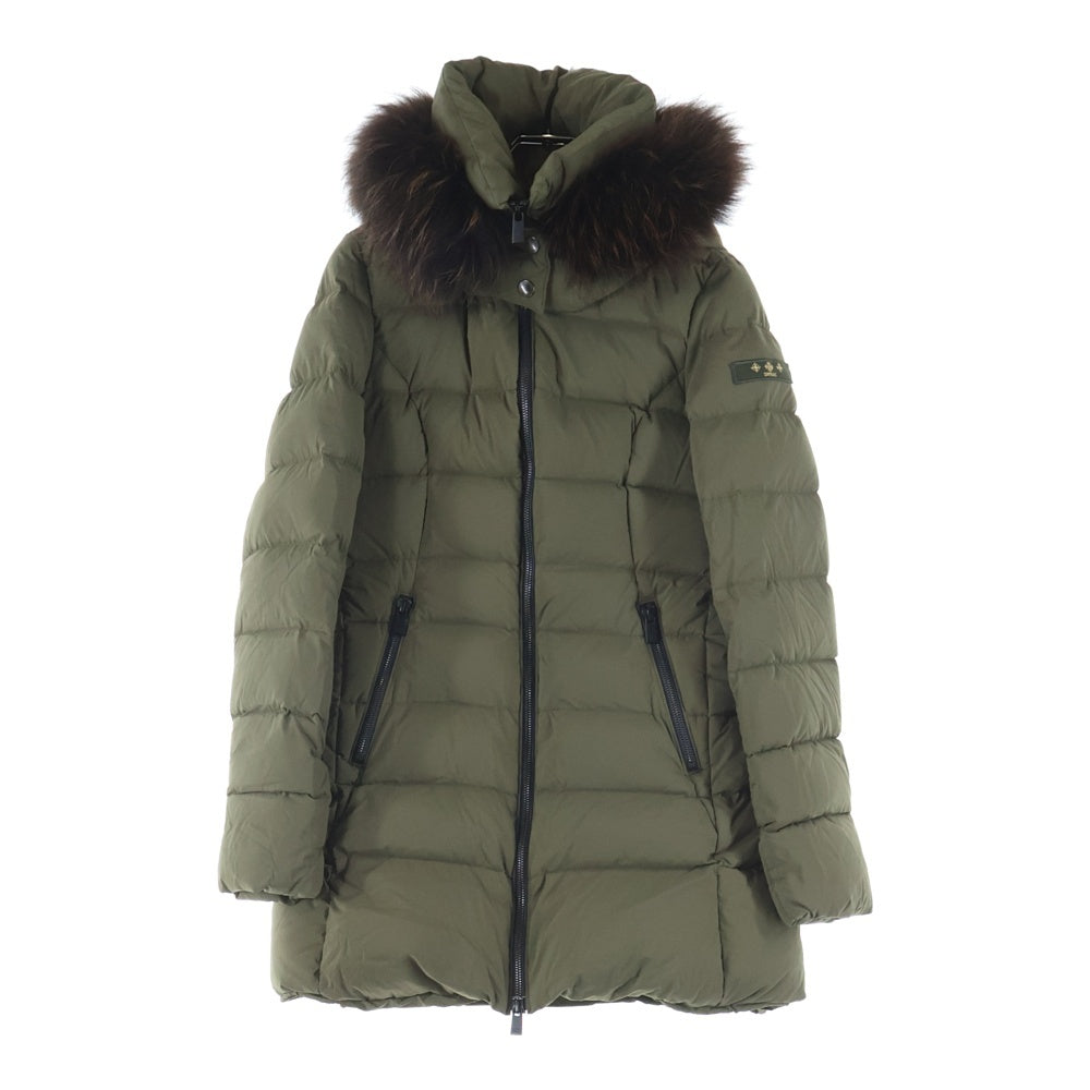 【美品】TATRAS タトラス　ダウンジャケット　カーキ　ダブルジップ　ファー TATRAS(タトラス) FONDOファーフードジップボタン付ダウンコート4193