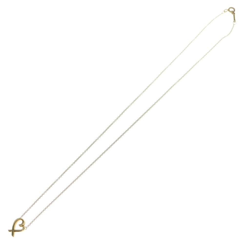 TIFFANY & Co.(ティファニー) ラビングハート ネックレス ペンダント チェーン ゴールド 750YG 2.6g レディース