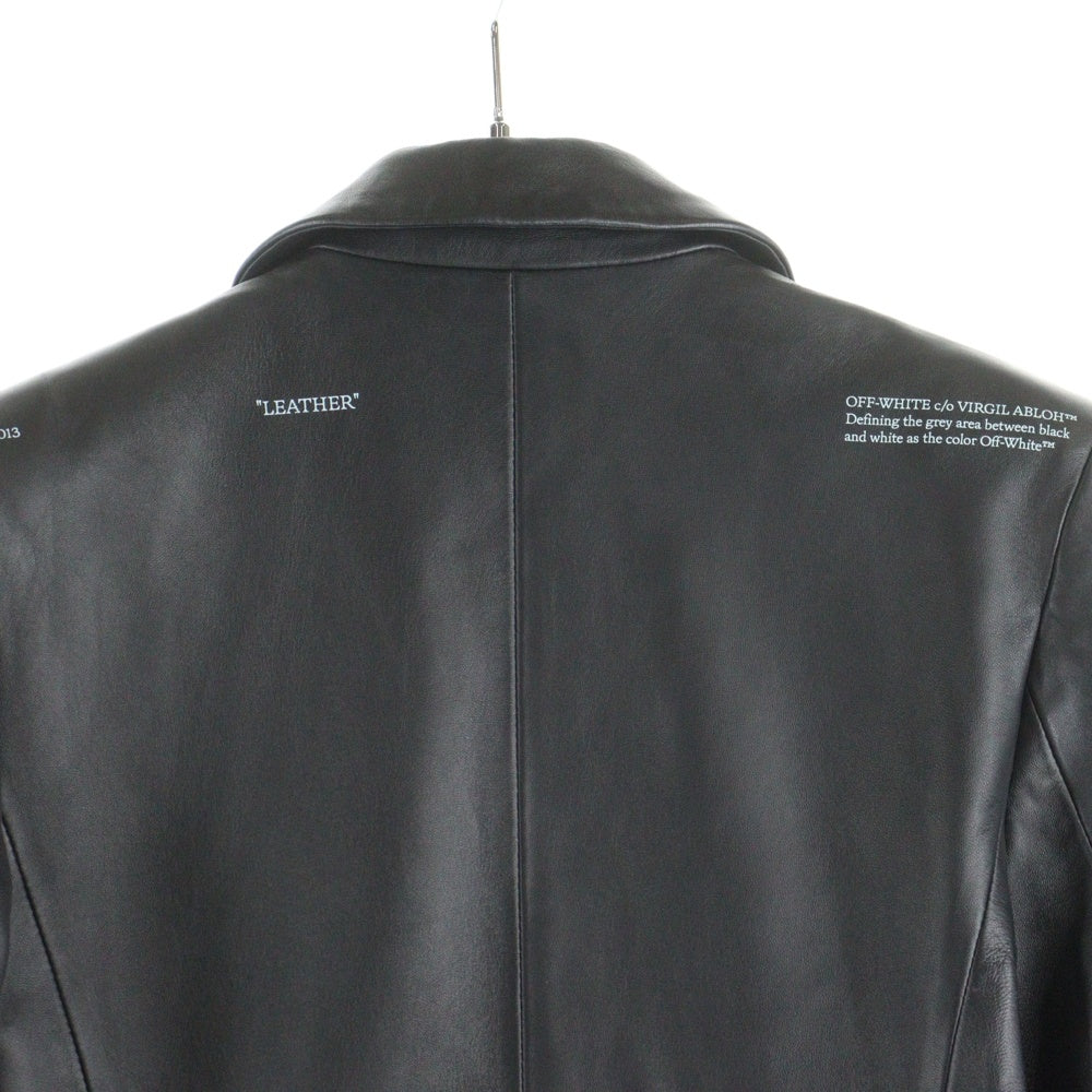 OFF-WHITE(オフホワイト) スプレーペイント レザー 2B テーラードジャケット ブラック OWJA042F20LEA001 レディース
