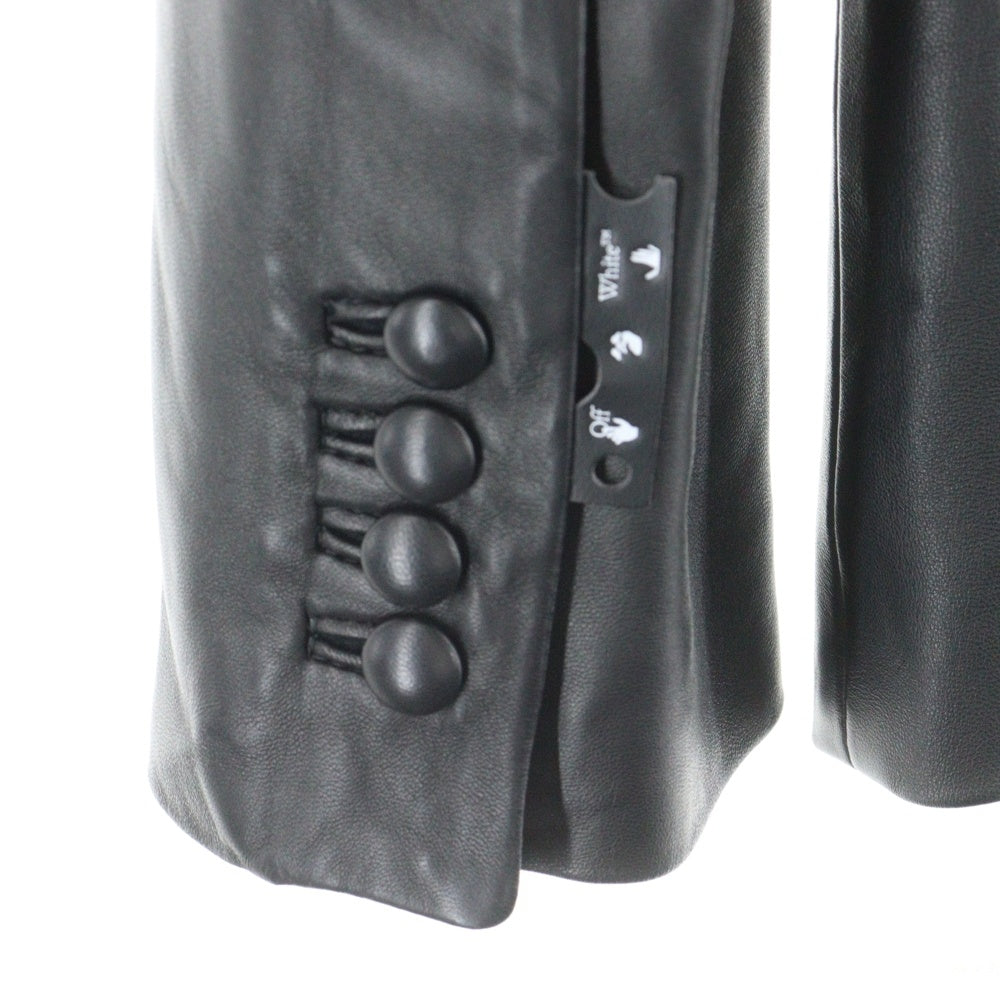 OFF-WHITE(オフホワイト) スプレーペイント レザー 2B テーラードジャケット ブラック OWJA042F20LEA001 レディース