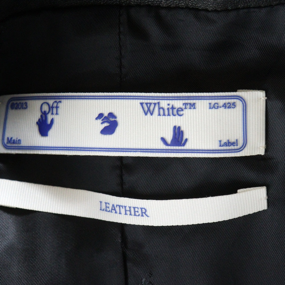 OFF-WHITE(オフホワイト) スプレーペイント レザー 2B テーラードジャケット ブラック OWJA042F20LEA001 レディース