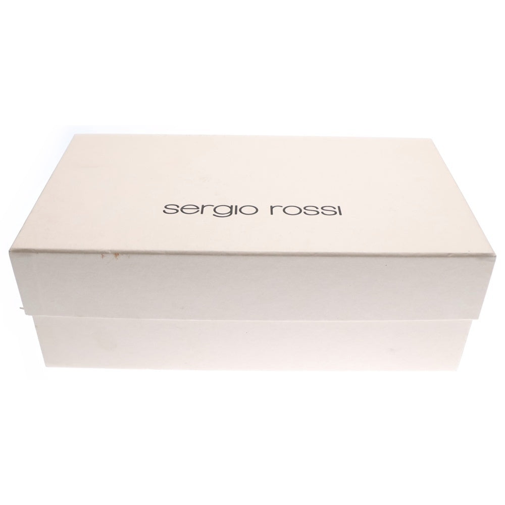 Sergio Rossi(セルジオロッシ) SR ICONA ビジューロゴ ラメグリッター ポインテッドトゥ ストラップ ヒール パンプス シューズ シルバー レディース