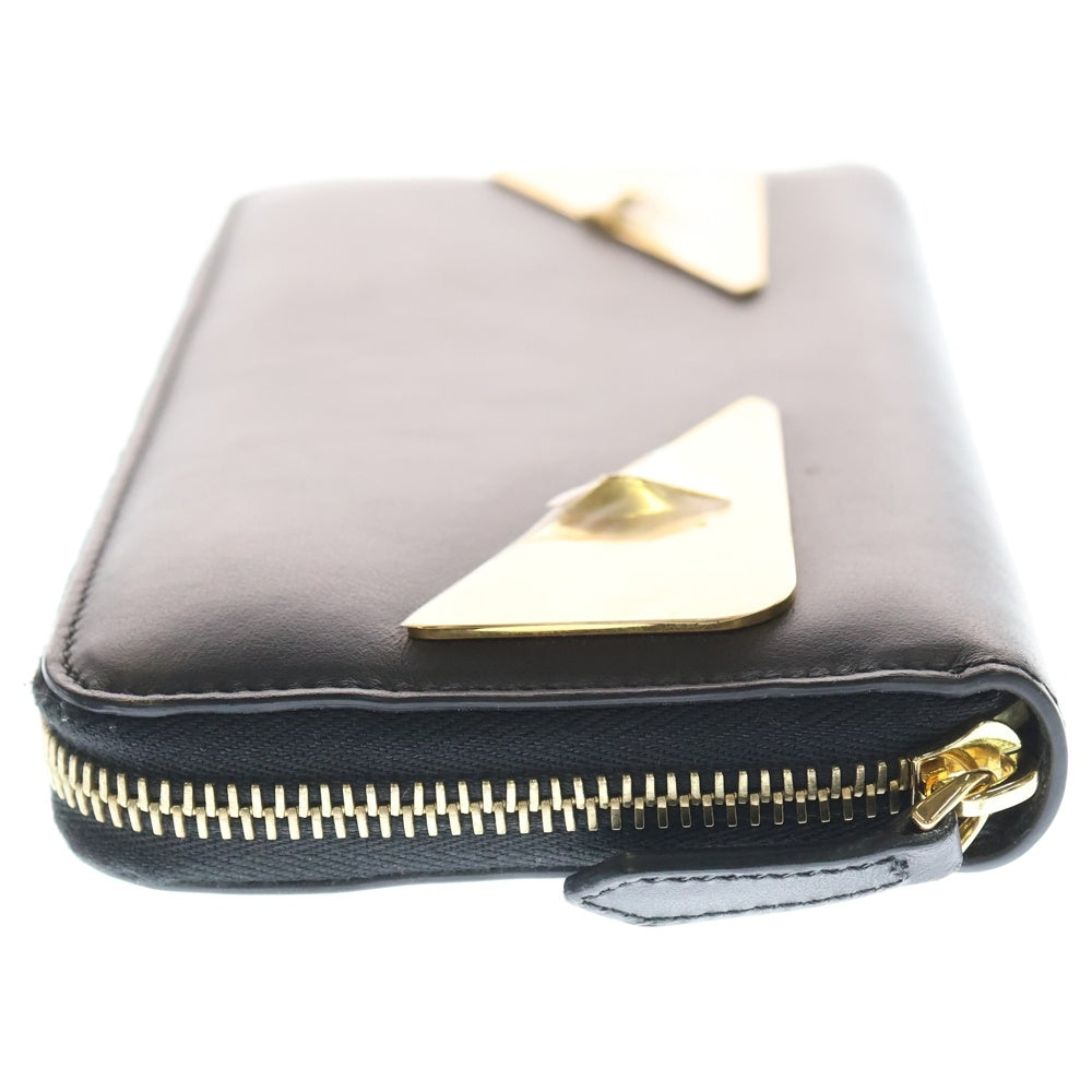 FENDI(フェンディ) モンスター ラウンドファスナー ウォレット ブラック レザー 長財布 7M0210