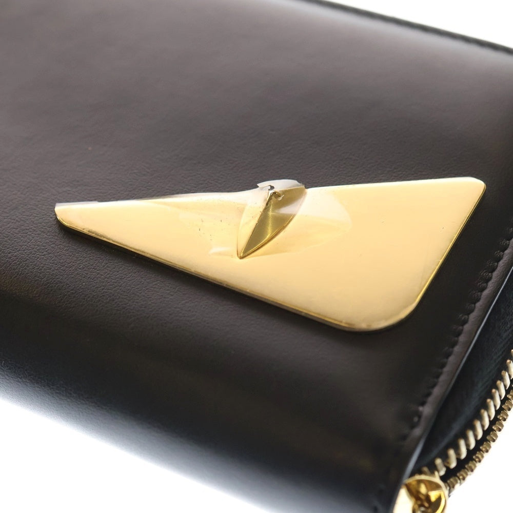 FENDI(フェンディ) モンスター ラウンドファスナー ウォレット ブラック レザー 長財布 7M0210