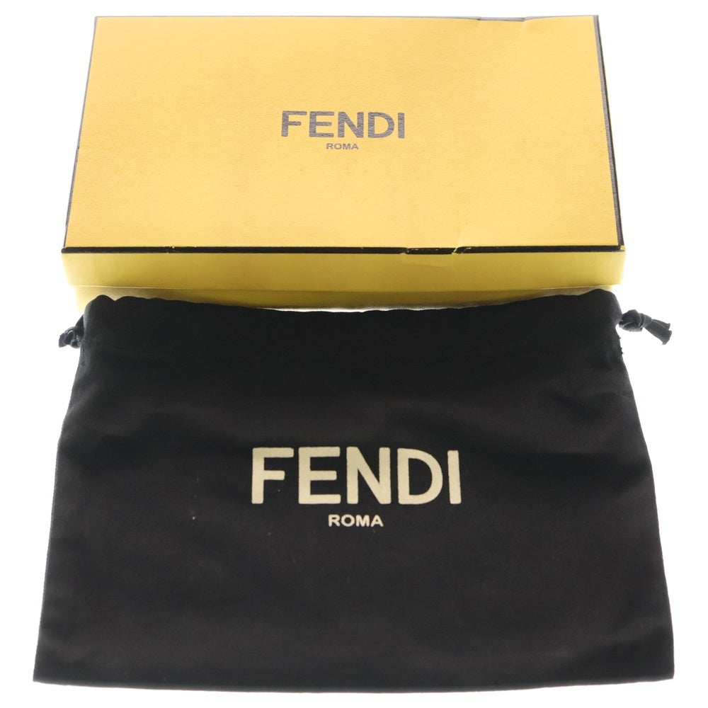 FENDI(フェンディ) モンスター ラウンドファスナー ウォレット ブラック レザー 長財布 7M0210