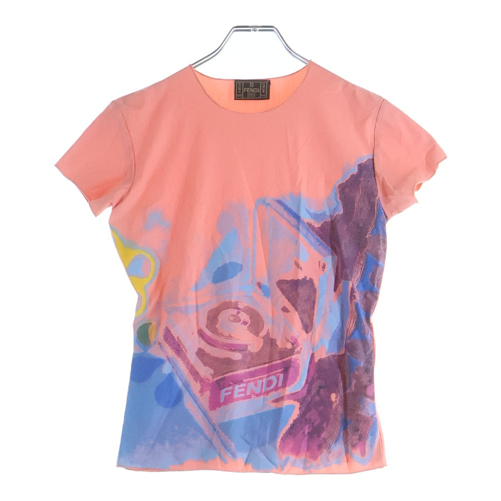 FENDI(フェンディ) ロゴプリント クルーネック 半袖Tシャツ カットソー