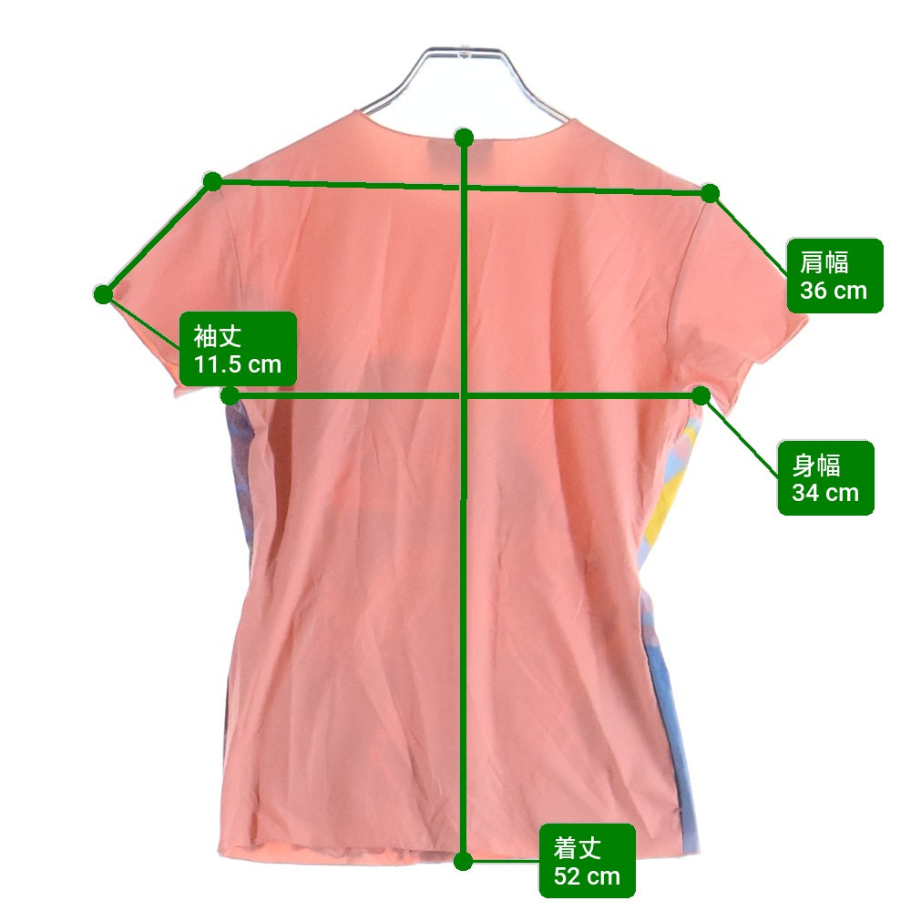 FENDI(フェンディ) ロゴプリント クルーネック 半袖Tシャツ カットソー ピンク レディース