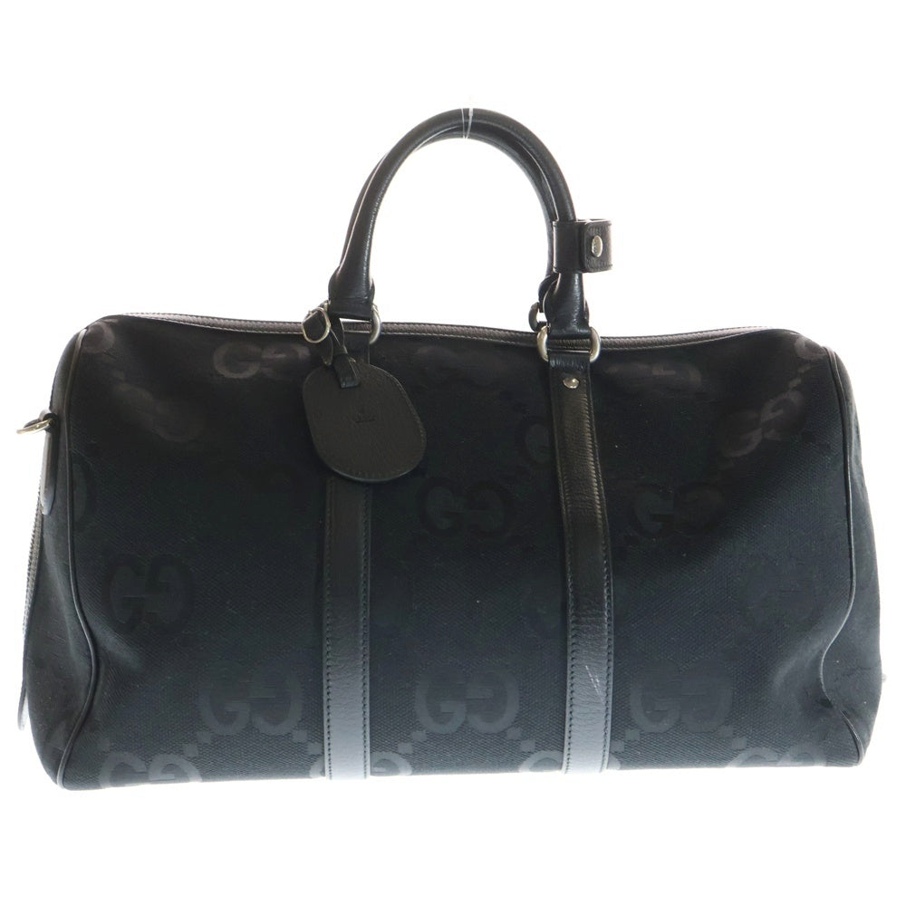 GUCCI(グッチ) ジャンボGG キャンバス レザー 2WAY ショルダー ボストンバッグ ブラック 739581