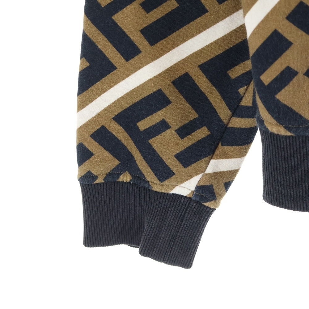 FENDI(フェンディ) ズッカ総柄 クルーネック プルオーバースウェットトレーナー ブラウン 12CPF-18-457 FY0944 A7A9