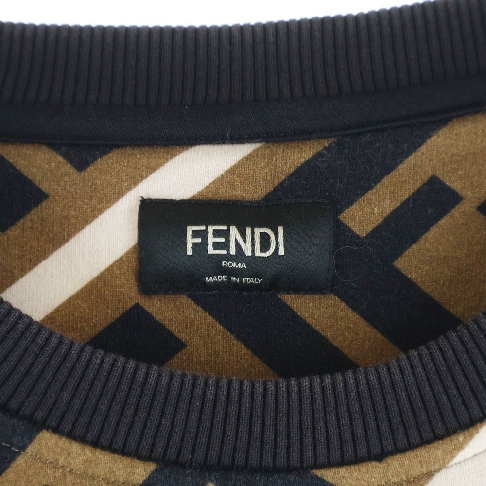 FENDI(フェンディ) ズッカ総柄 クルーネック プルオーバースウェットトレーナー ブラウン 12CPF-18-457 FY0944 A7A9