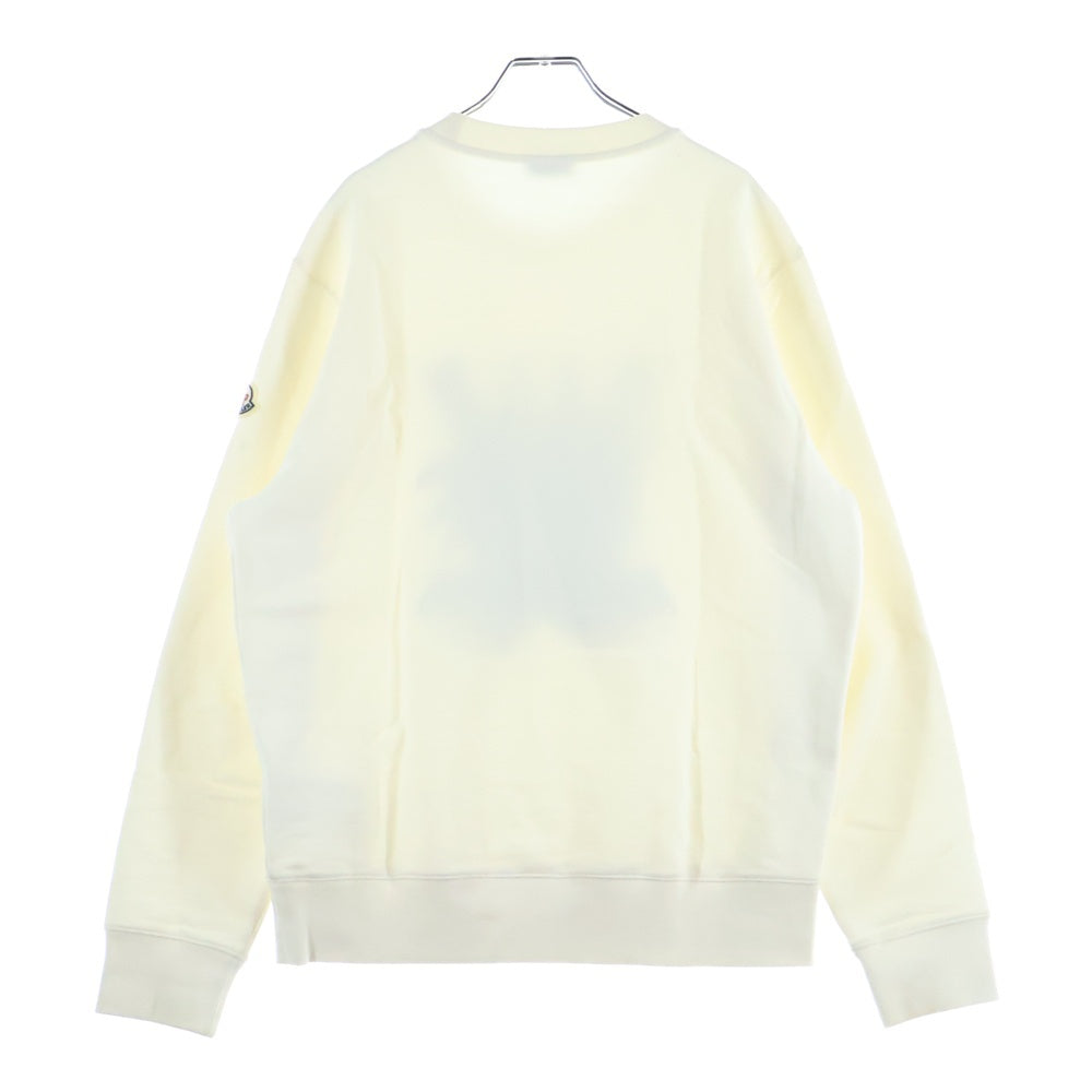 MONCLER(モンクレール) 23AW FELPA GIROCOLLO ホッケー ワッペンロゴ クルーネック スウェット トレーナー ホワイト I20918G00058