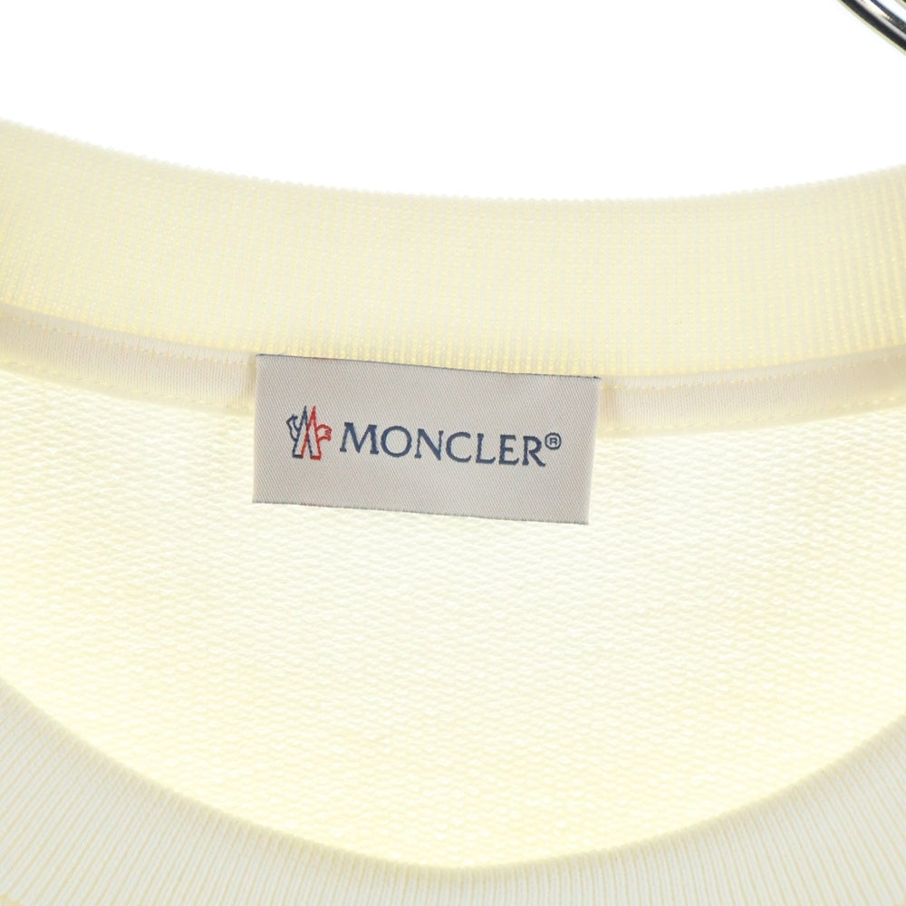 MONCLER(モンクレール) 23AW FELPA GIROCOLLO ホッケー ワッペンロゴ クルーネック スウェット トレーナー ホワイト I20918G00058