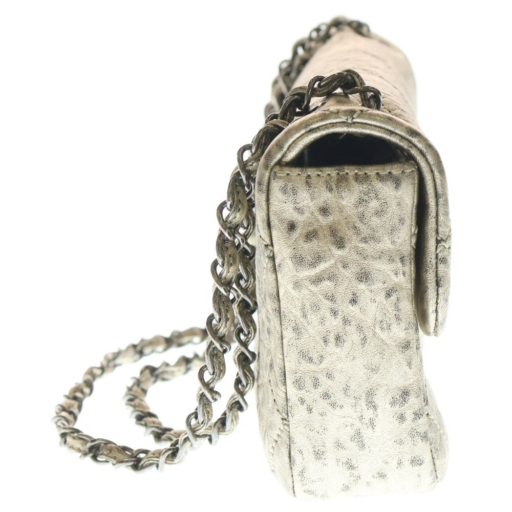 CHANEL(シャネル) マトラッセ25 チェーンショルダーバック ハンドバッグ シャンパンゴールド カーフスキン アンティークシルバー金具 レディース