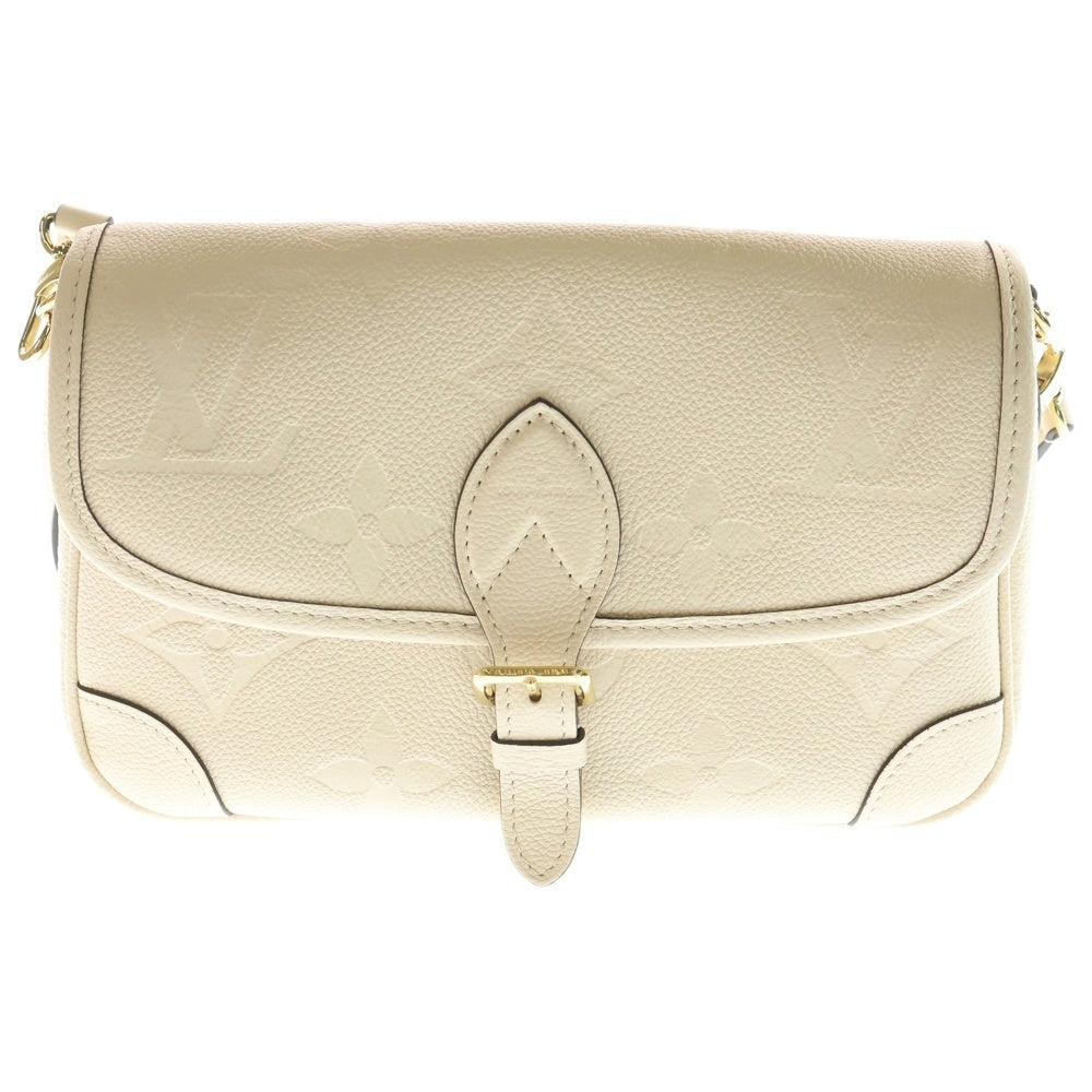 LOUIS VUITTON(ルイヴィトン) モノグラム アンプラント ディアヌ クレーム フラップショルダーバッグ ピンクベージュ レザー M46388 ゴールド金具 レディース