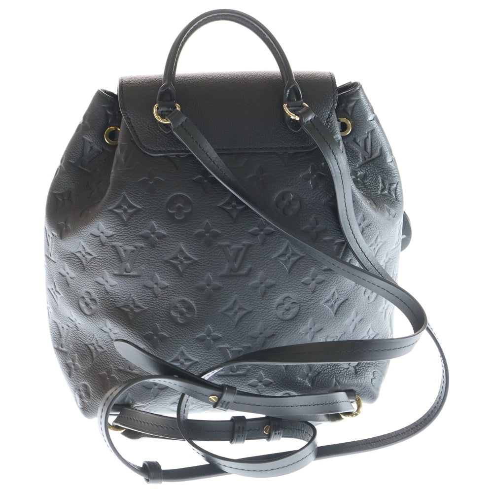 LOUIS VUITTON(ルイヴィトン) アンプラント モンスリPM リュックサック バックパック ブラック ノワール レザー M45205 ゴールド金具 レディース