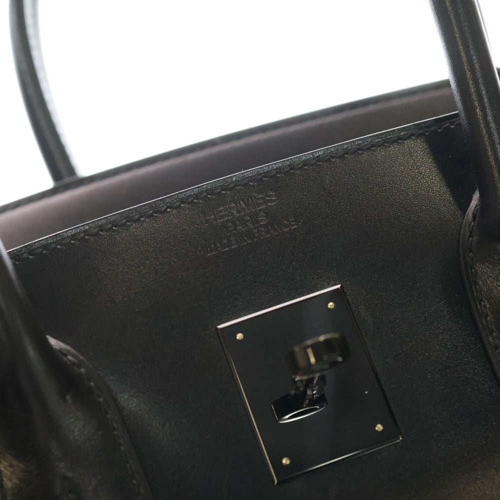 HERMES(エルメス) バーキン35 ソーブラック ボックスカーフ □O刻印 ブラック金具 ハンドバッグ レディース