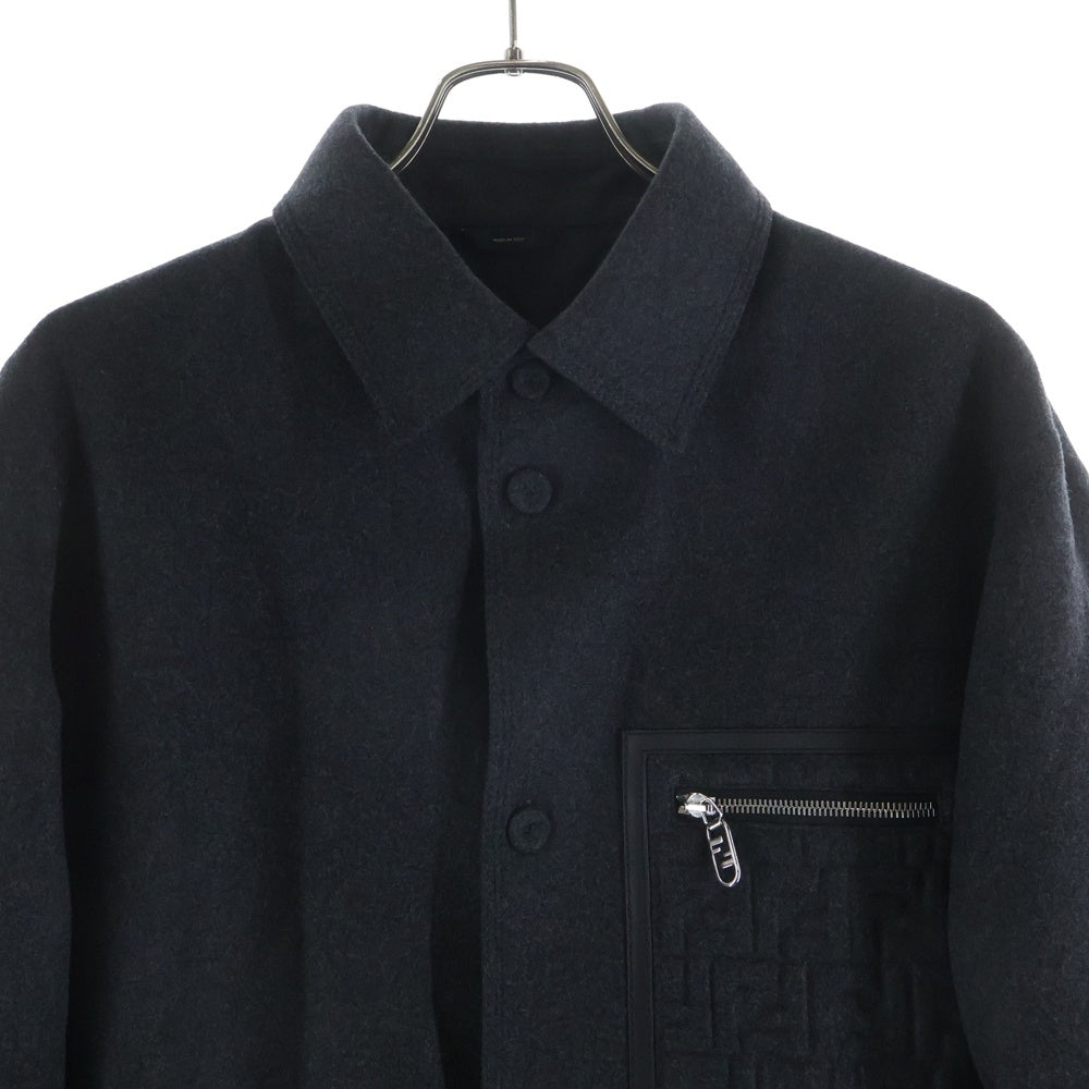 FENDI(フェンディ) ズッカ FFロゴ ジップデザインボタン コート グレー