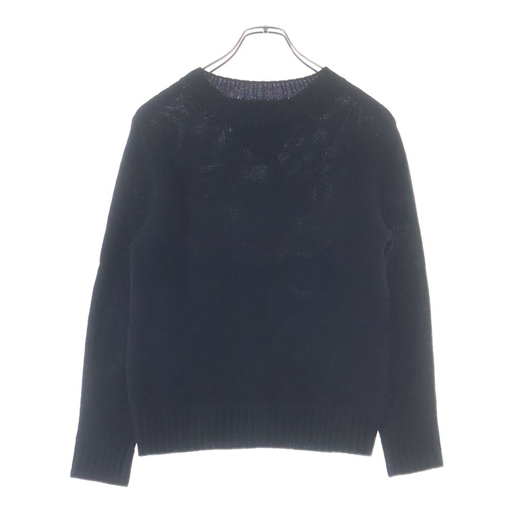 PRADA(プラダ) ジャガードロゴ ウールカシミヤ 長袖ニット セーター ブラック P24G1V レディース