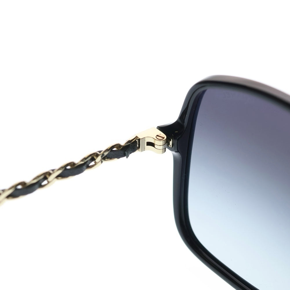 CHANEL(シャネル) ココマーク チェーン テンプル オーバルシェイプ セルフレームサングラス メガネ 眼鏡 アイウェア ブラック c.N501/3C レディース