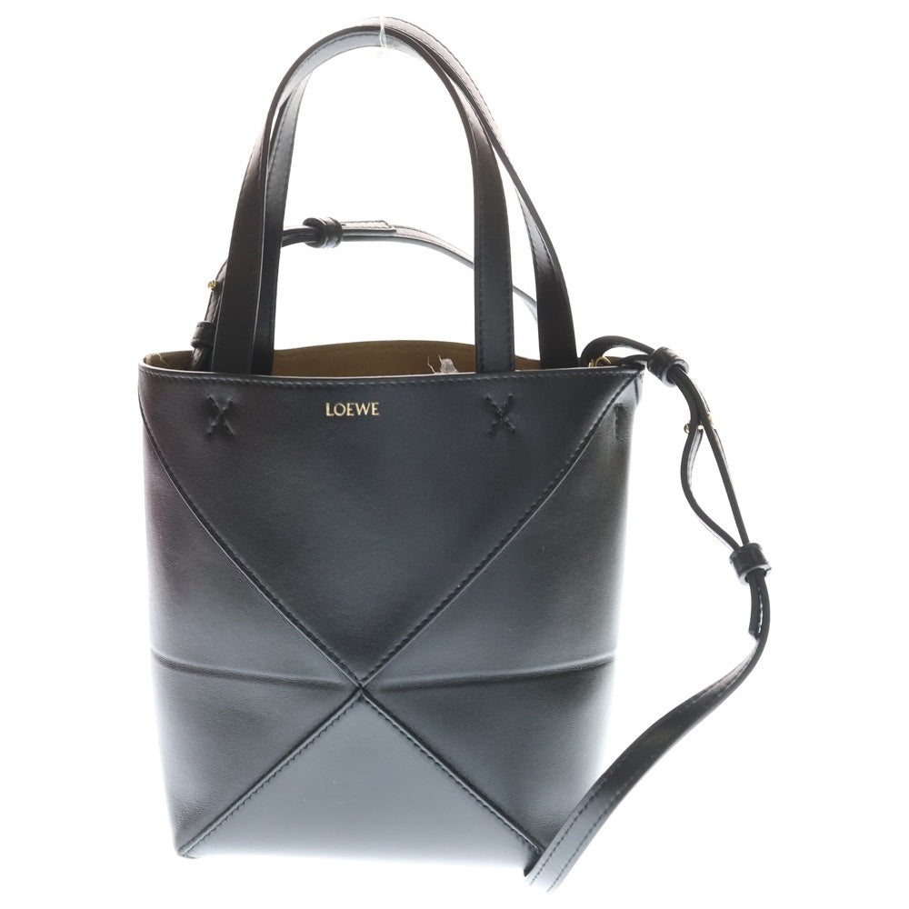 LOEWE(ロエベ) パズルフォルド トート ミニ レザー 2WAY ハンド ショルダーバッグ ブラック レディース
