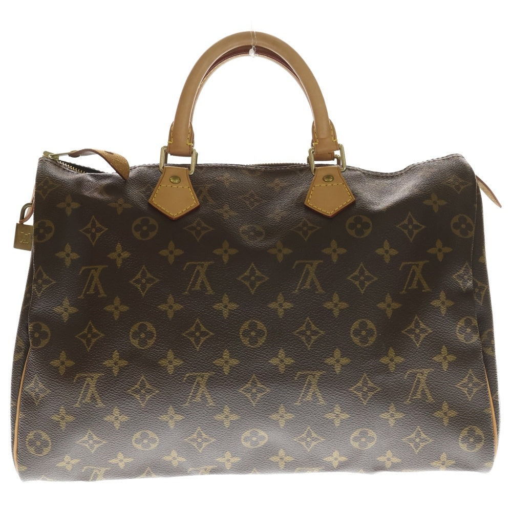 LOUIS VUITTON(ルイヴィトン) モノグラム スピーディー35 ハンドバッグ ボストンバッグ ブラウン レザー×PVC M41524 ゴールド金具 レディース