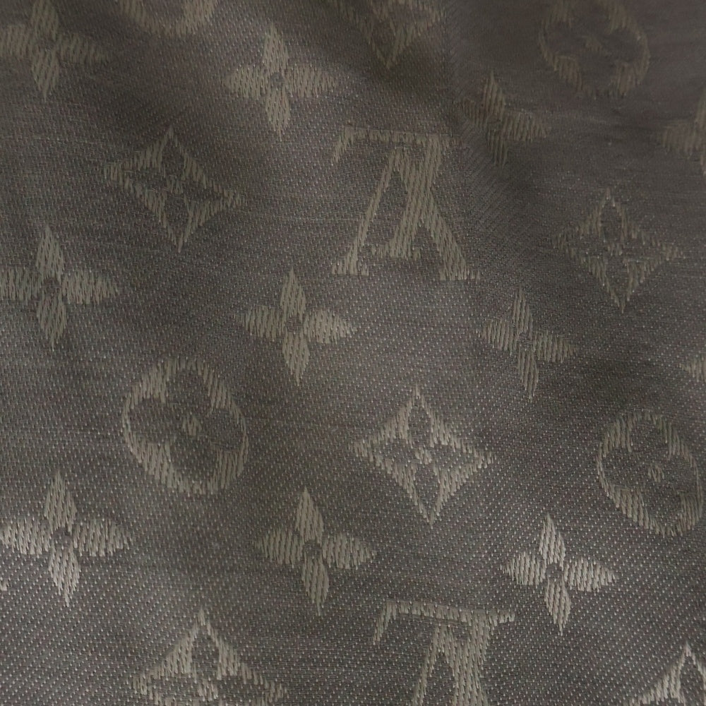 LOUIS VUITTON(ルイヴィトン) ショール モノグラム フリンジマフラー ストール シルク×ウール ライトグレー M70804 レディース