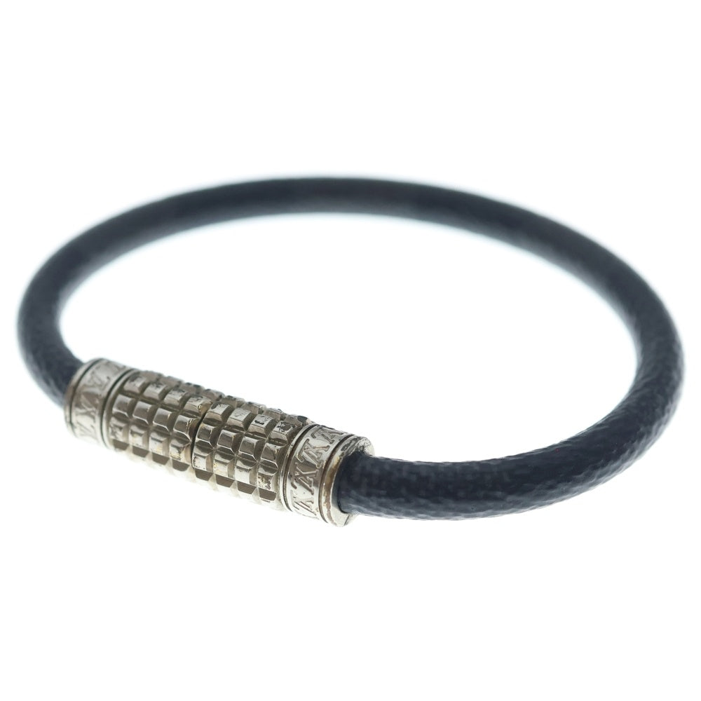 LOUIS VUITTON(ルイヴィトン) ダミエ グラフィット ブレスレットブラック M6626D シルバー金具 レディース