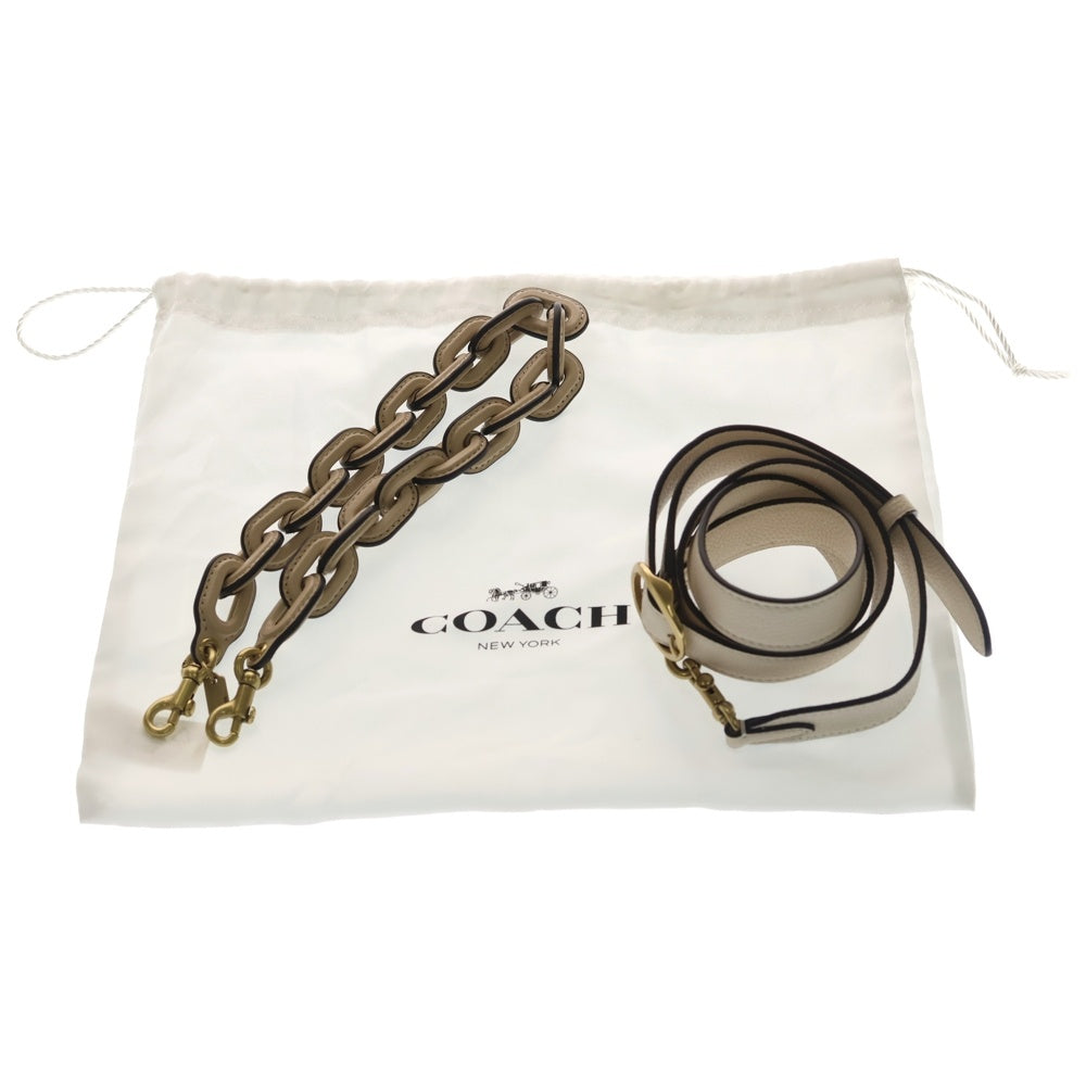 COACH(コーチ) タビー ショルダー バッグ 20 2WAYバッグ ハンドバッグ ショルダーバッグ チェーンバッグ アイボリー ホワイト レザー ゴールド金具 レディース