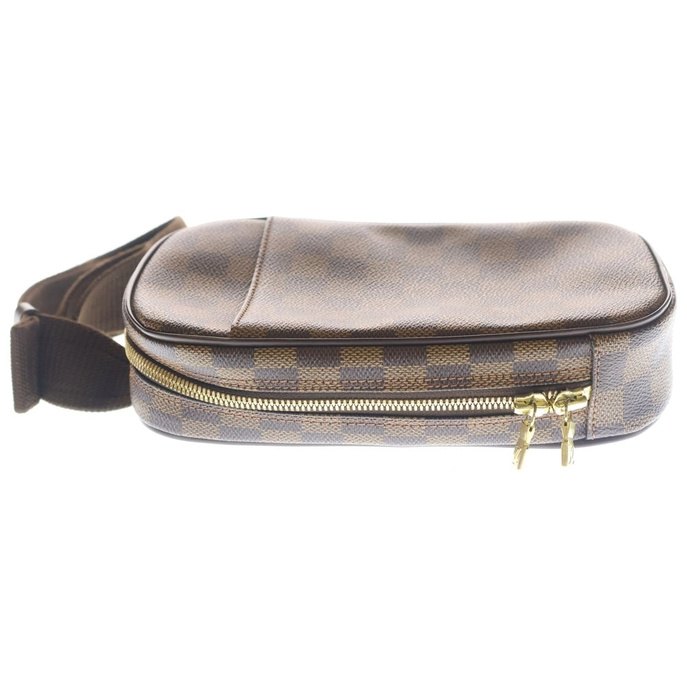 LOUIS VUITTON(ルイヴィトン) ポシェットガンジュ ダミエ PVC レザー ショルダー ボディバッグ ゴールド金具 ブラウン N48048