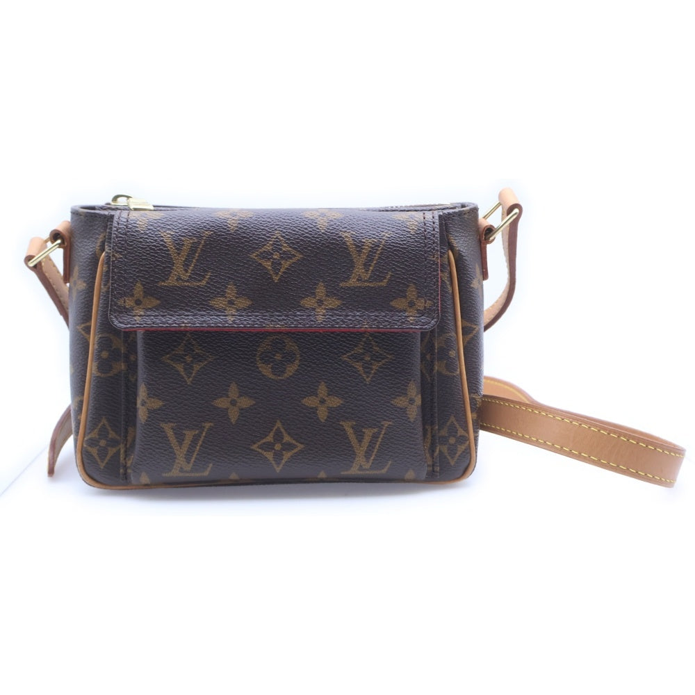 LOUIS VUITTON(ルイヴィトン) モノグラム ヴィバシテPM ミニ ショルダーバッグ ブラウン レザー×PVC M51165 ゴールド金具 レディース