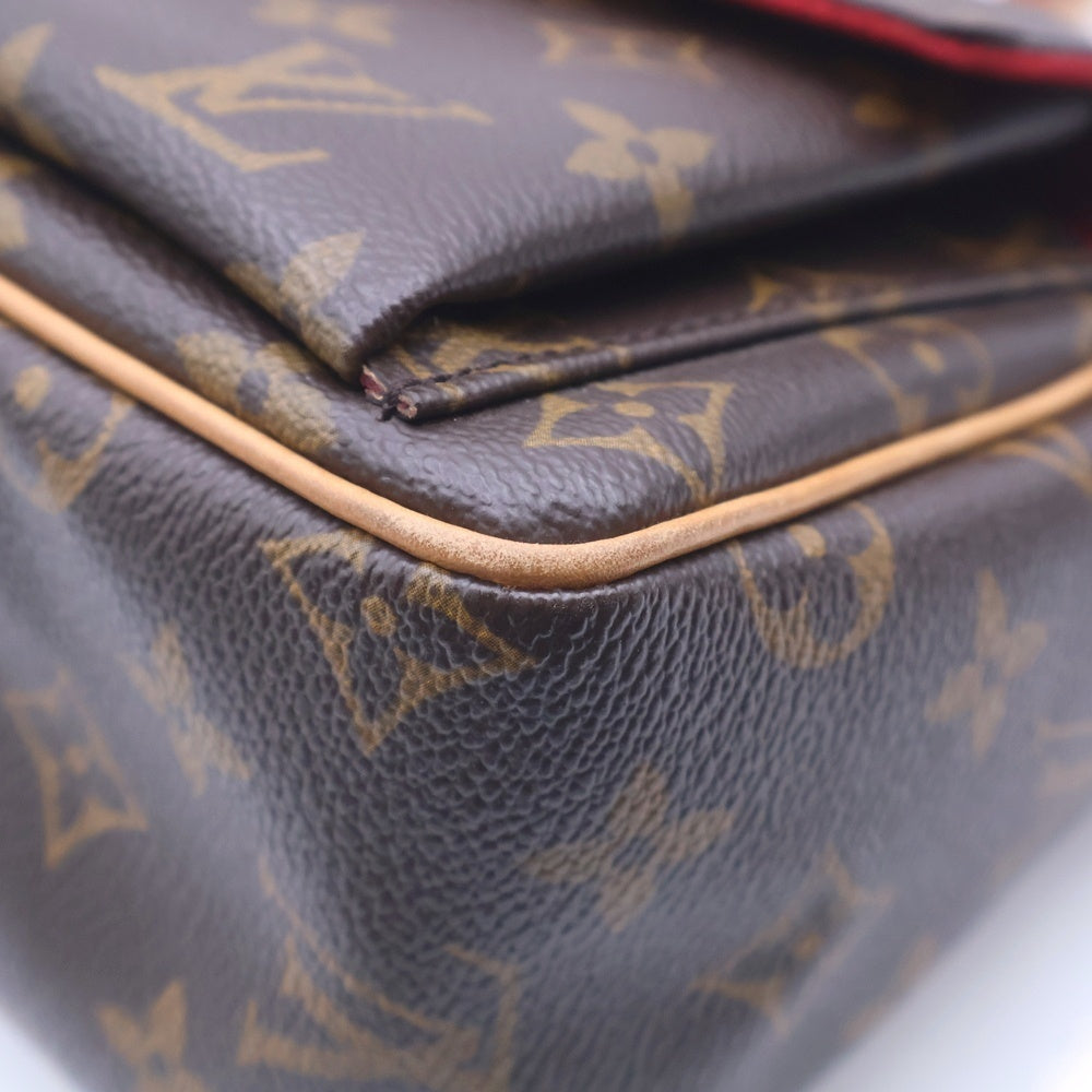 LOUIS VUITTON(ルイヴィトン) モノグラム ヴィバシテPM ミニ ショルダーバッグ ブラウン レザー×PVC M51165 ゴールド金具 レディース