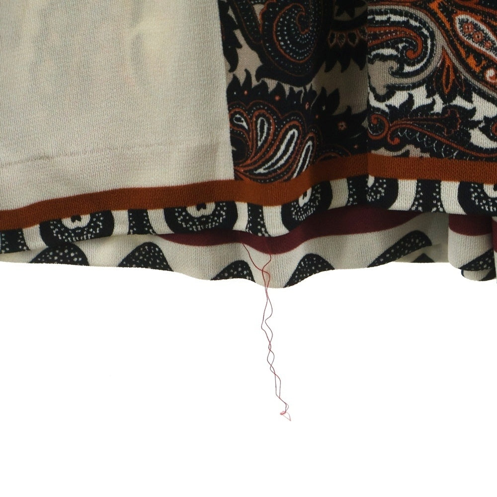 ETRO(エトロ) ペイズリー柄 長袖 ドレープ ロングワンピース ドレス ブラック×マルチカラー 44 レディース