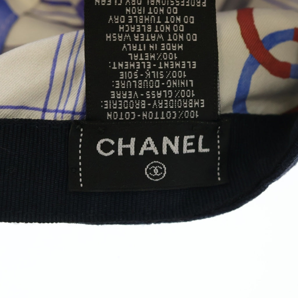 CHANEL(シャネル) ココマーク ビーズ キャップ ネイビー