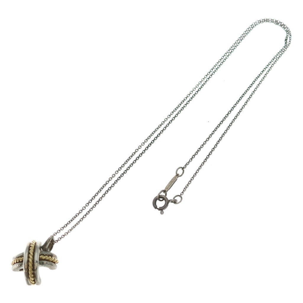 TIFFANY & Co.(ティファニー) シグネチャー ネックレスAg925 Au750 シルバー×ゴールド ペンダント レディース