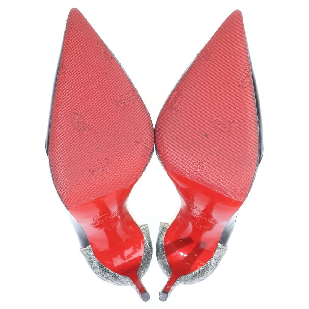 CHRISTIAN LOUBOUTIN(クリスチャンルブタン) ラメグリッター パテント メタリック コンビレザー ハイヒール パンプス シューズ ブラック/シルバー レディース