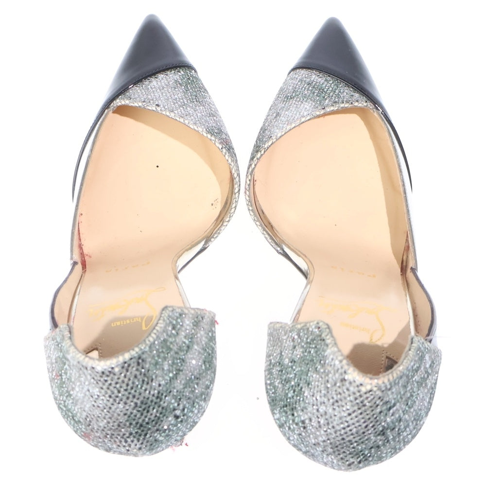 CHRISTIAN LOUBOUTIN(クリスチャンルブタン) ラメグリッター パテント メタリック コンビレザー ハイヒール パンプス シューズ ブラック/シルバー レディース
