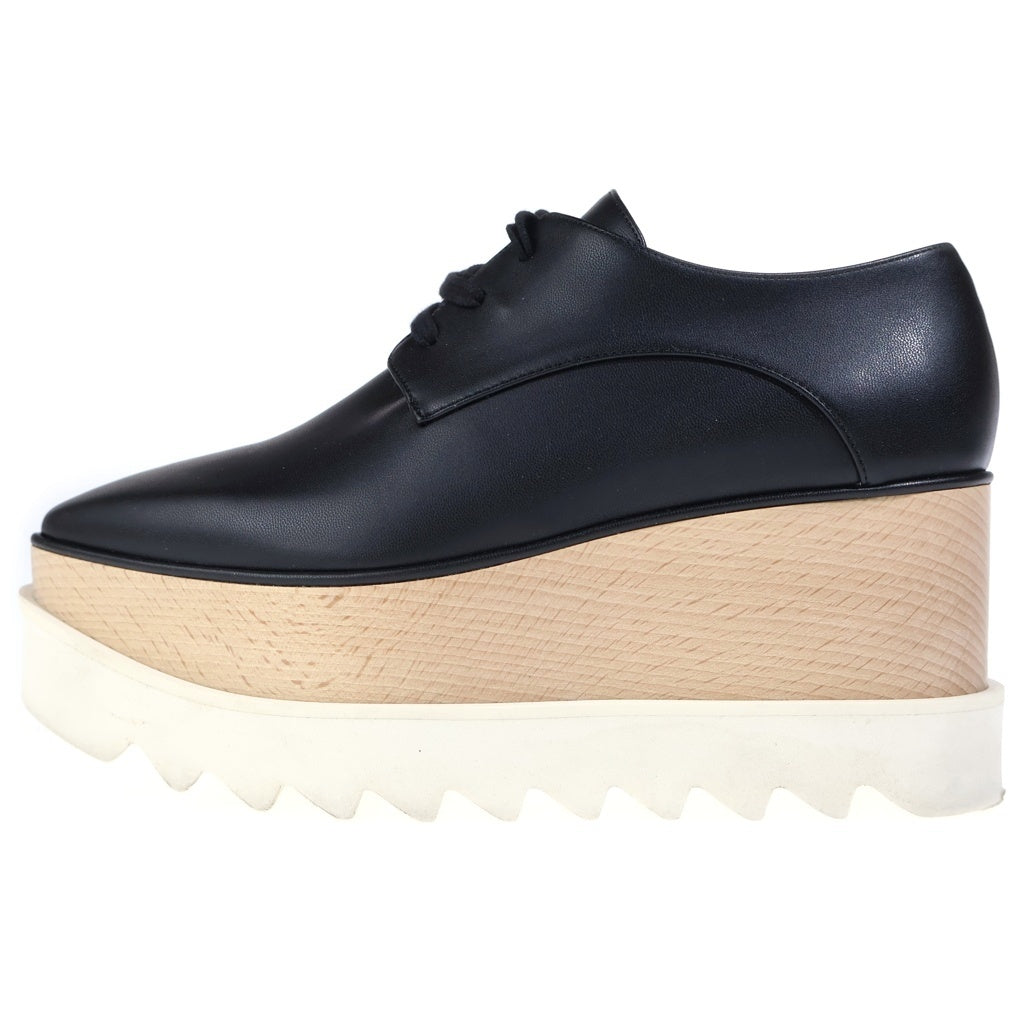STELLA McCARTNEY(ステラマッカートニー) エリス シャークソール プラットフォーム 厚底 レースアップ シューズ ブラック レディース 363997