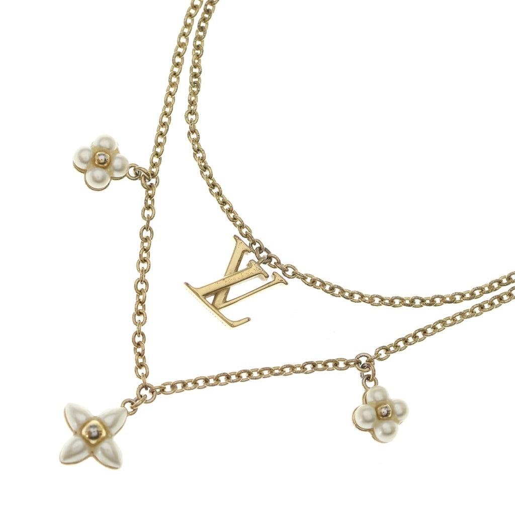 LOUIS VUITTON(ルイヴィトン) フローラグラム ネックレス ペンダント チェーン ゴールド/ホワイト M00981 レディース