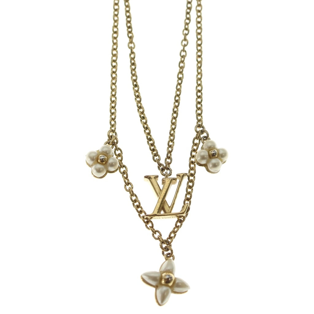 LOUIS VUITTON(ルイヴィトン) フローラグラム ネックレス ペンダント チェーン ゴールド/ホワイト M00981 レディース