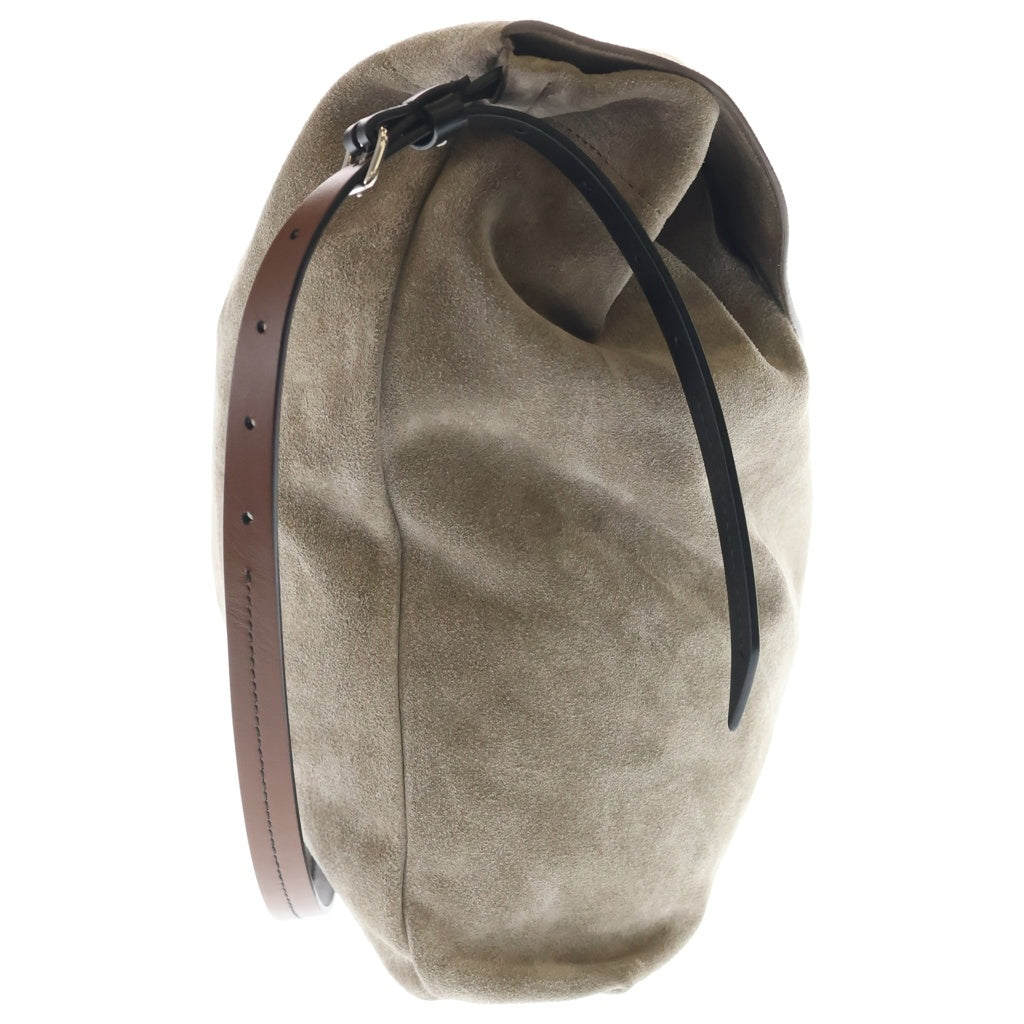 Maison Martin Margiela(メゾンマルタンマルジェラ) ドローストリング ホーボー スモール 4ステッチ スエードレザー ショルダーバッグ シルバー金具 ベージュ