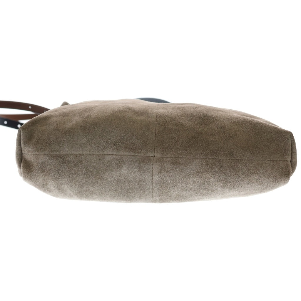 Maison Martin Margiela(メゾンマルタンマルジェラ) ドローストリング ホーボー スモール 4ステッチ スエードレザー ショルダーバッグ シルバー金具 ベージュ