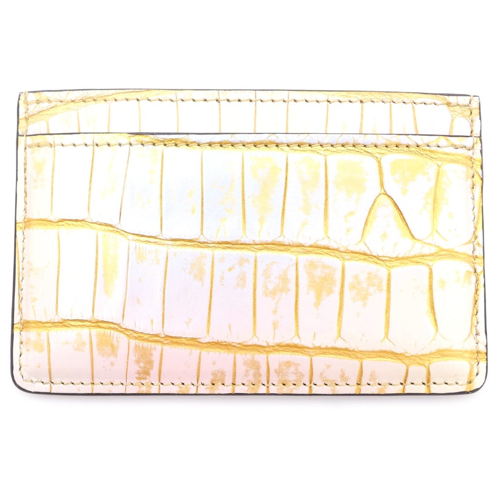 LOUIS VUITTON(ルイヴィトン) クロコダイル エキゾチックレザー ポルトカルト サーンプル グリスゴールド レディース