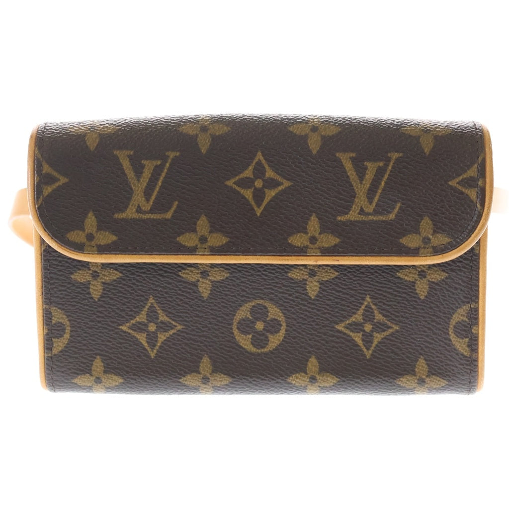 LOUIS VUITTON(ルイヴィトン) モノグラム ポシェットフロランティーヌ ショルダーバッグ ミニバッグ ブラウン レザー×PVC M51240 ゴールド金具 レディース